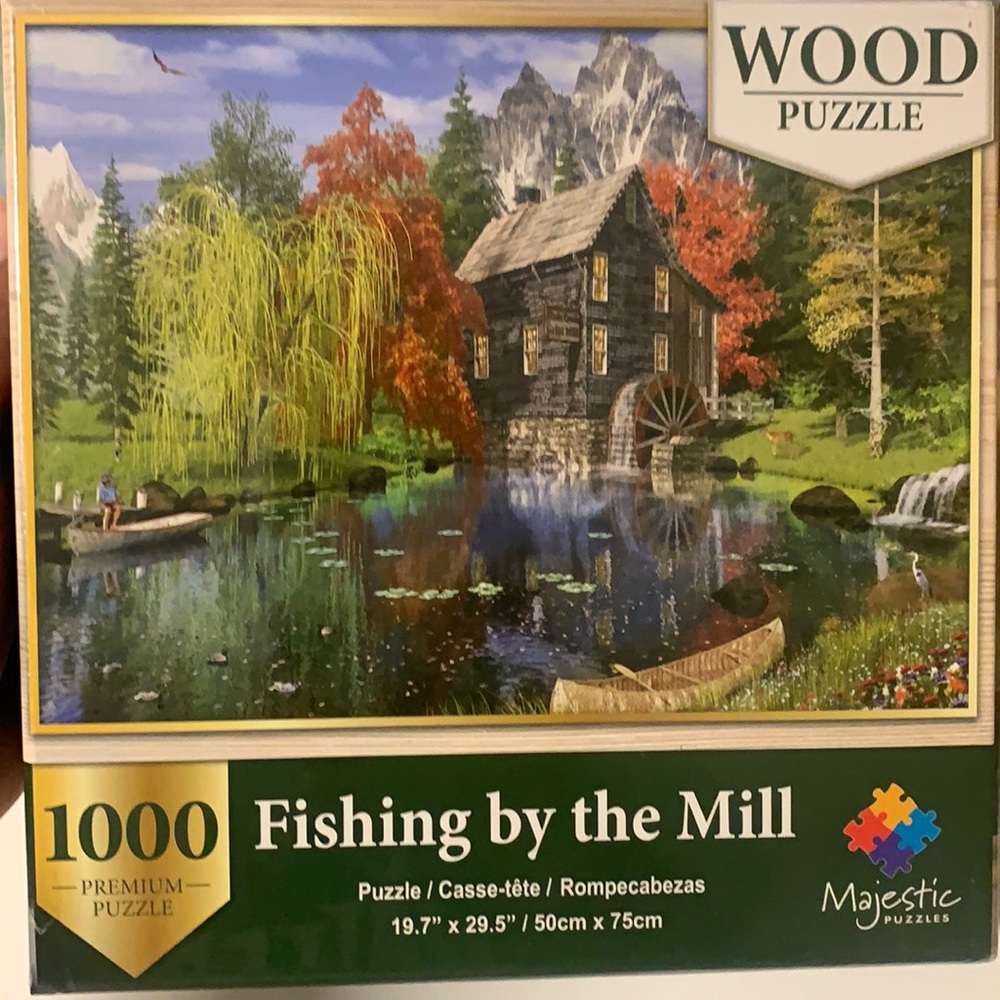 Majestic 1000 Pc Wood Scenic Lake Jigsaw Puzzle